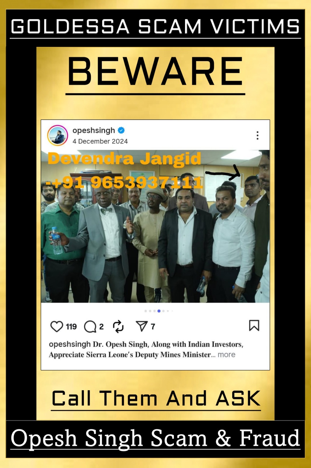 Goldessa scam victims — Beware