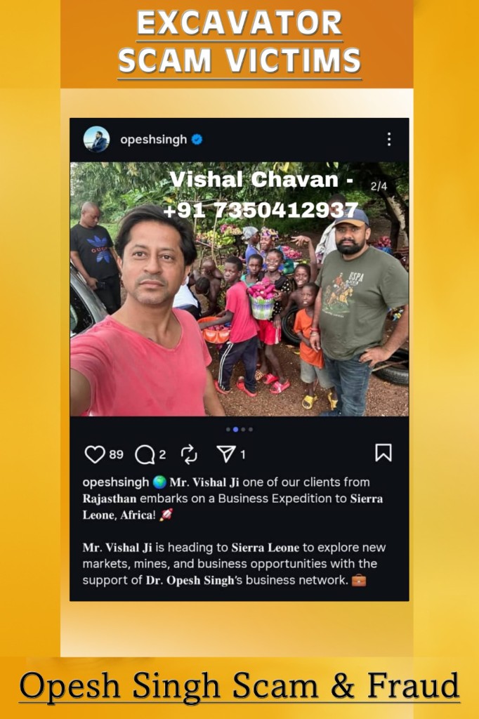 Excavator scam victims — Vishal Chavan