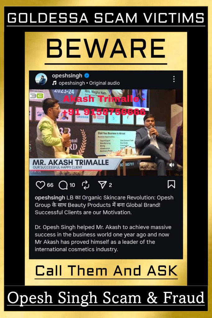 Goldessa scam victims — Akash Trimalle