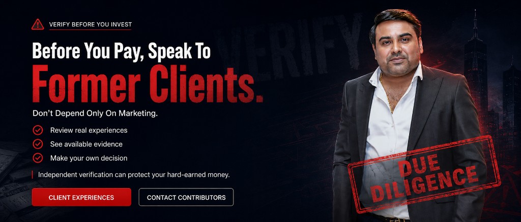 Before you pay, speak to former clients.